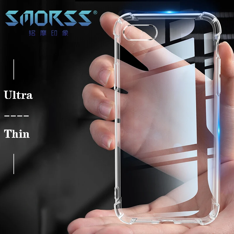 

SMORSS Case for iPhone 6 6S 7 8 Transparent Ultra Thin Cover Anti-Knock Coque Case Cover Bumper Clear Soft TPU Case for iPhone