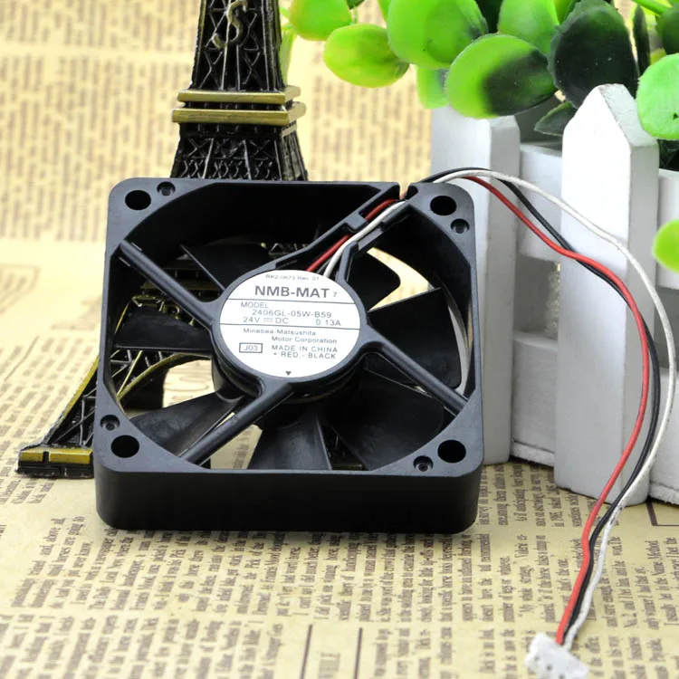 2406GL-05W-B59 24V 0.13A 6 см 6015 3 провода защиты электродвигателя Вентилятор охлаждения