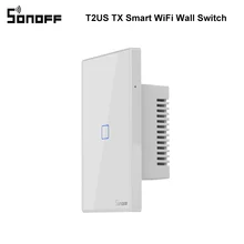 SONOFF T2US TX Smart WiFi настенный сенсорный выключатель с рамкой для умного дома Автоматизация 433 RF/Voice/APP/Touch control