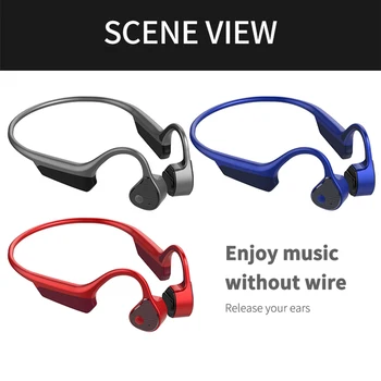 

High Quality Bone Conduction Bluetooth 5.0 Earphone Setero Bass Sound Wireless Headphone Sport Waterproof Music Headset With Mic