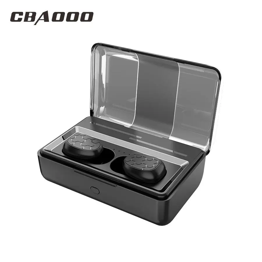

CBAOOO TWS Bluetooth Headset 5.0 Stereo Headphones Sports Bluetooth Headset Hands-free Gaming Headset with Microphone Earphones