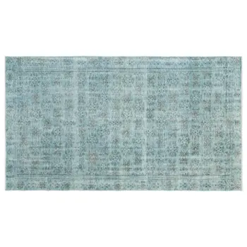 

Handmade Blue Vintage Overdyed Turkish Area Rug 157x273 Cm-5'2''X8'11''