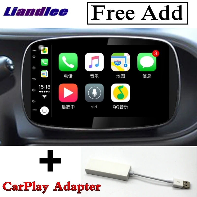 Автомобильный мультимедийный плеер NAVI + CarPlay для Mercedes Benz Smart Fortwo W453 2014 ~ 2016 Радио