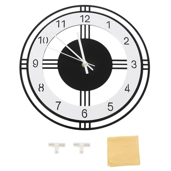 

GTBL Silent Large Wall Clock Modern Design Battery Operated Quartz Hanging Clocks Home Decor Kitchen Watch