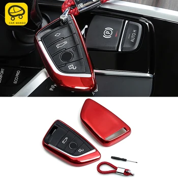 

CarMango Car Accessories Key Case Cover Trim Key Holder Bag Cap Protector Interior Decoration for BMW X3 G01 X4 G02 2018-2020