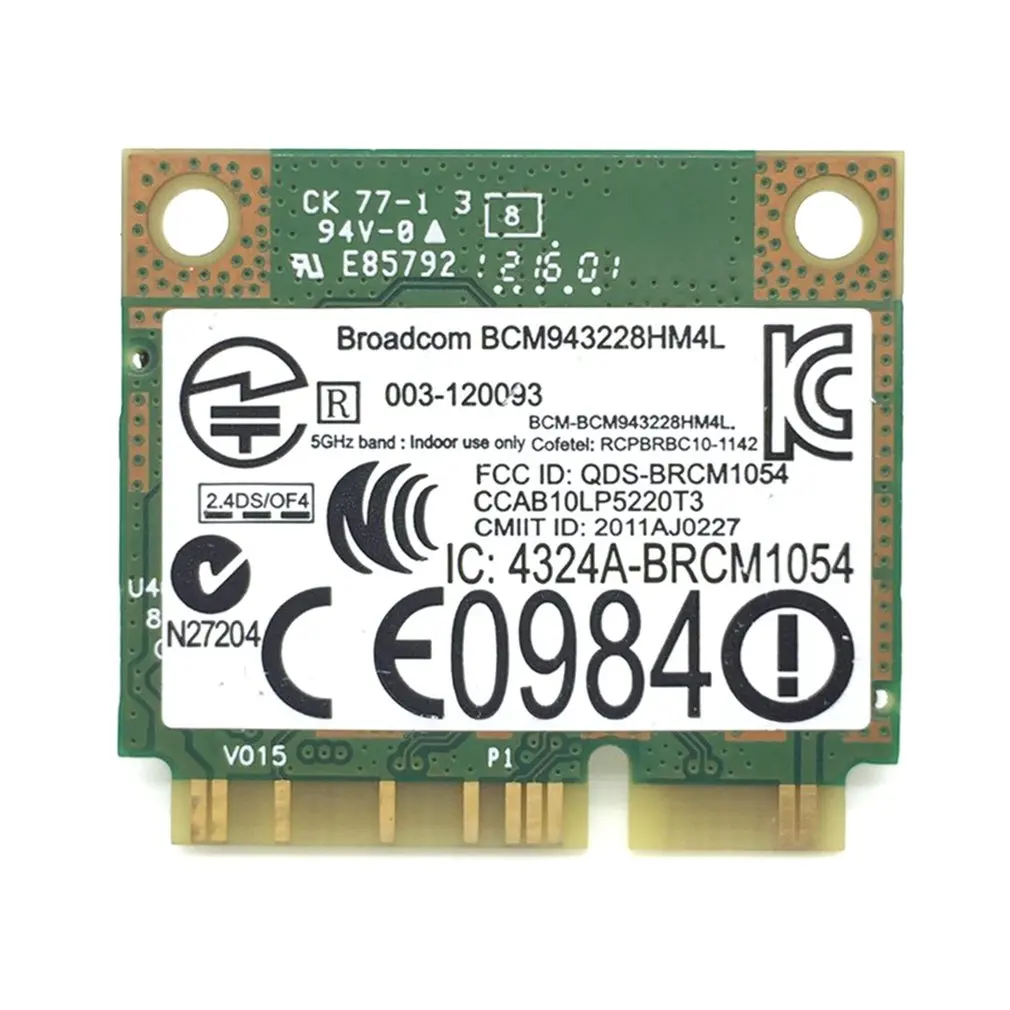 Двухдиапазонный 300 Мбит/с BCM943228HMB 4 0 802.11a/b/g/n Wifi беспроводная карта Half Mini PCI-E Wlan для