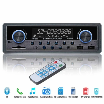 

Car MP3 Player, Car Radio 1 DIN Bluetooth Stereo Audio FM Receiver Digital Media Player 4x60W FM Support IOS / Android Phone 5V