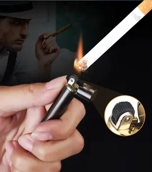 

Grinding Wheel Inflatable Lighter Lady Cigarette Lighter Portable Decorative Ignition Cigarette Shape Mini Metal Hot Creative