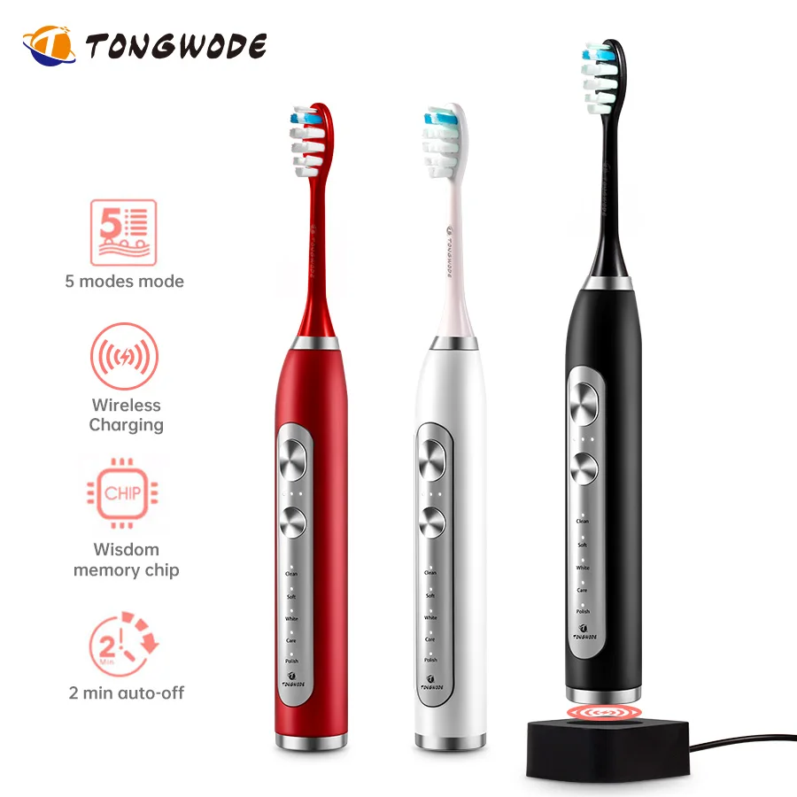 Ultrasonic Electric Toothbrush Wireless Charging for Adult IPX7 Waterproof Replacement Heads Whitening Teeth Timer Smart Brush Ultrasonic Electric Toothbrush Wireless Charging for Adult IPX7 Waterproof Replacement Heads Whitening Teeth Timer Smart Brush