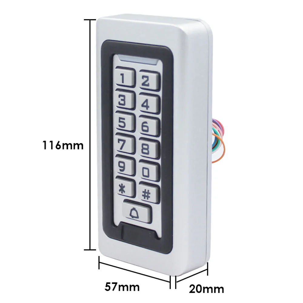 Metal Case 2000 User Door Access Controler Wiegand Output RFID Keypad Access Control System Proximity Card Reader