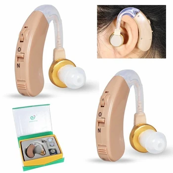 

A Pair Digital Hearing Aid BTE Aids Sound Voice Amplifier Device Assistance Adjustable Sound Enhancer For Elderly Hearing Loss