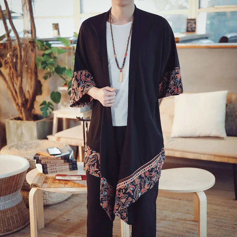 Japanese kimono Japanese kimono cardigan Japanese kimono shirt Men Haori Yukata Male Samurai Costume Clothing Kimono Jacket Mens Shirt Yukata Haori KK1534