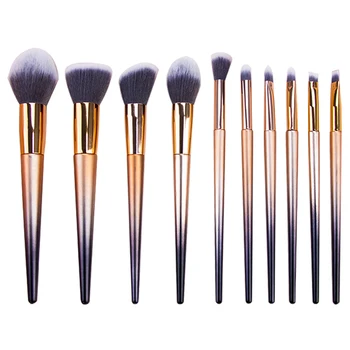 

10Pcs Plating Mirror Golden Cosmetic Makeup Brushes Set Blusher Concealer Eyeliner Brush Powder Foundation Eyeshadow Beauty Tool