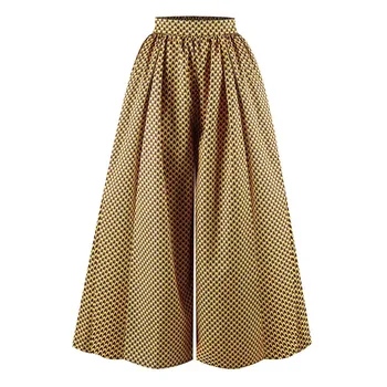 

High Waist Wide Leg Pants Women Spring Summer African Print Pants Elastic Waist Casual Loose Pants Female Dashiki Flare Trouser