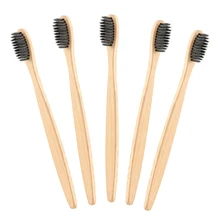 10 шт. натуральная чистая бамбуковая зубная щетка, портативная Экологически чистая Мягкая зубная щетка для волос, инструменты для ухода за полостью рта