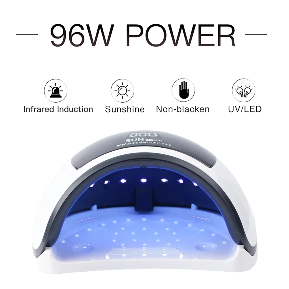 SUN H3 Plus UV LED Lamp Nail Dryer 96W Smart Sensor Phototherapy Machine Painless Mode Quick-drying All Type Nail Gel Polish