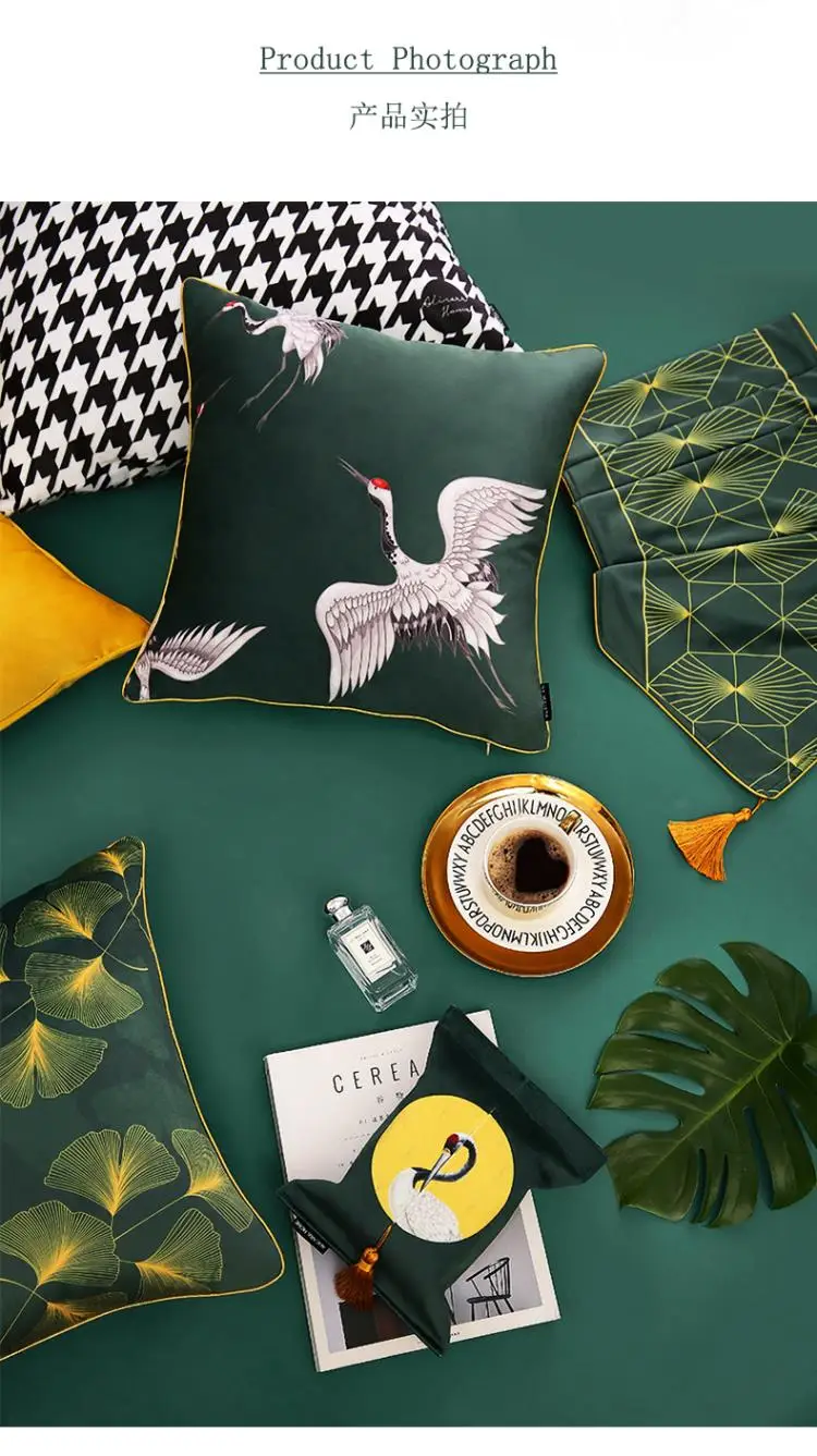Home DecorativeModern printed leather buckle pillow sofa office cushion cover Cushion Cover Pillow Cover Pillow Case