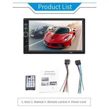 

7018B Car Multimedia Player Touch Screen Video MP5 Player Auto Radio Reversing Rear View