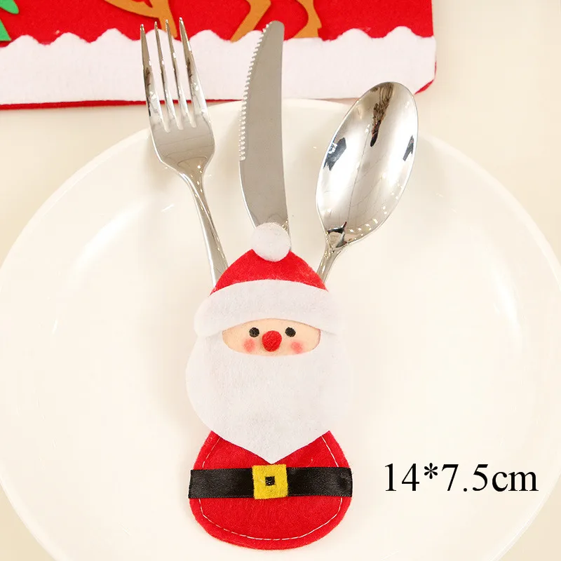 B 1 Santa Clause Новейшие рождественские держатели для столовых приборов, держатели для серебра, Санта вилка, кармашки для ножей, ужин, рождественские украшения для дома Deco Noel - Цвет: B 1 Santa Clause