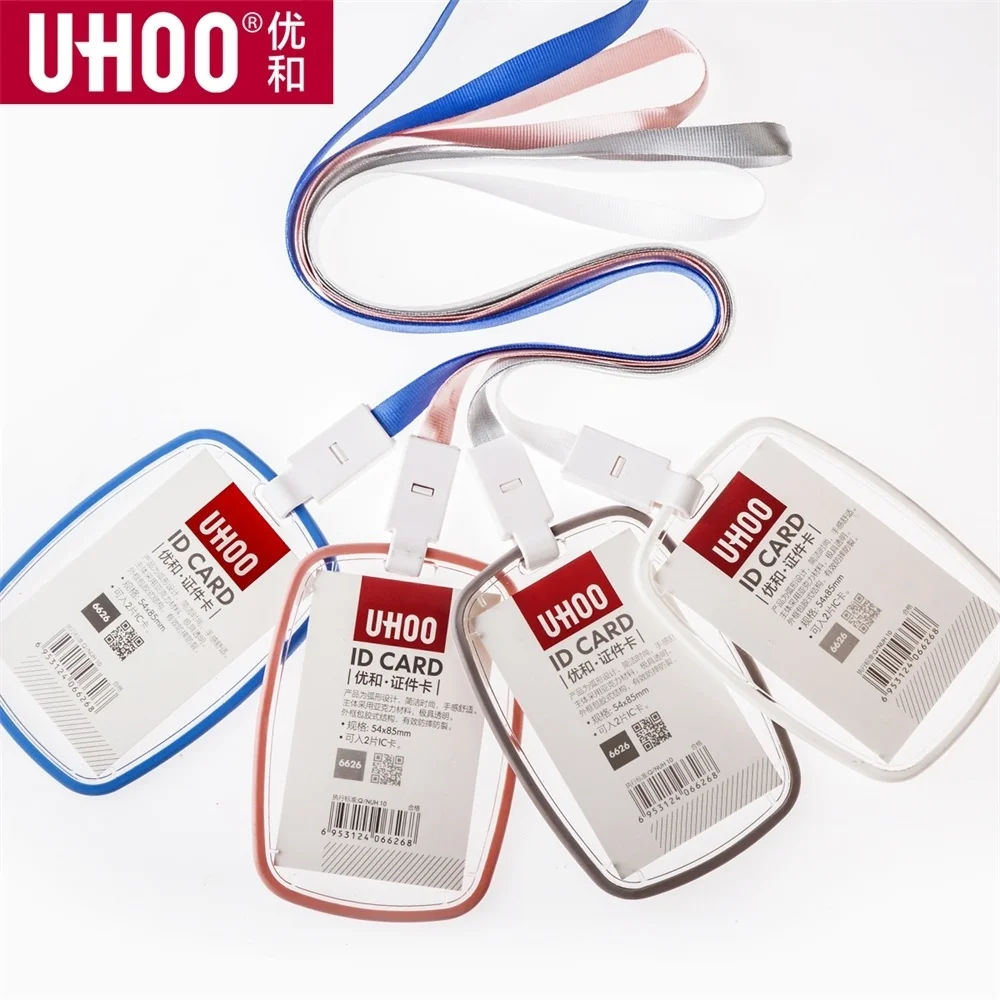 Uhoo Transparent Badge Card Tag Holder Staff Women Girl Student Neck Lanyard Id Credit Case Name Sign Cover Sleeve Frame