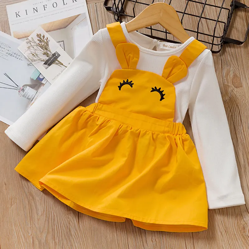 AX249 Yellow Keelorn/Платье для маленьких девочек платье принцессы Новинка весны осенняя одежда для детей с длинным рукавом, 2 вещи в комплекте, вечерние платья для малышей, одежда для девочек детская одежда - Цвет: AX249 Yellow