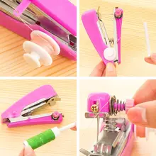 Mini Machine à coudre manuelle Portable, 1 pièce, outils de couture simples, tissu pour vêtements à main, outil pratique et rapide pour le travail des aiguilles