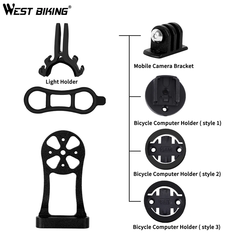 

WEST BIKING Bicycle Computer Camera Mount Holder Cycling Bike Out Front Mount holder Set for Garmin Bryton Cateye Bike Computer
