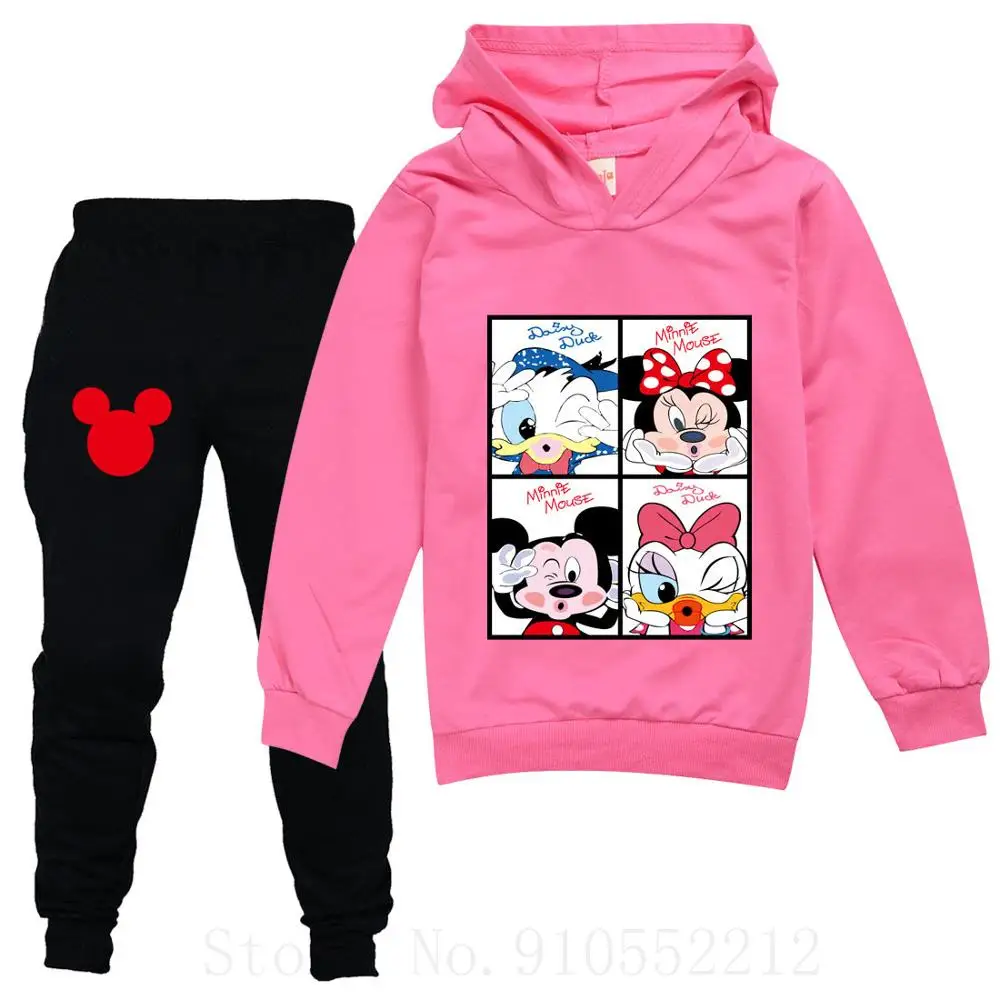 Disney Mickey Minnie Mouse Cartoon Clothing For Children Fashion Baby Clothes Set Autumn Long Sleeve Kids 2 - 15 Years | Детская одежда