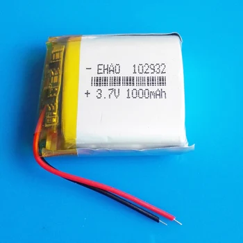 

model 102932 3.7V 1000mAh lipo polymer lithium rechargeable battery for MP3 GPS DVD bluetooth recorder headset e-book camera