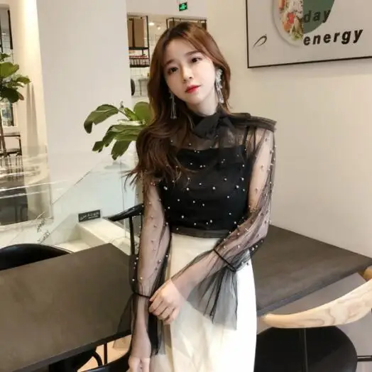 2 предмета винтажные блузки с завязками и бусинами женские сексуальные