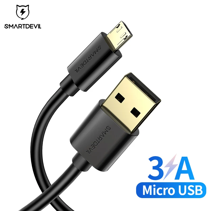 

SmartDevil Micro USB Cable Fast Charging Data usb cable Cord Universal For Samsung Xiaomi Tablet Android Phone Adapter cable 3A