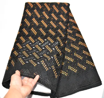

African Swiss Voile Lace Fabric 2020 Black Holes Cotton Fabric Stones Swiss Voile Lace In Switzerland African Lace Fabric TG-963