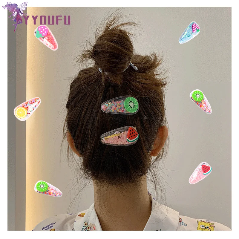 YYOUFU/заколка для волос из ПВХ с зыбучим песком заколка малышей милая однотонная