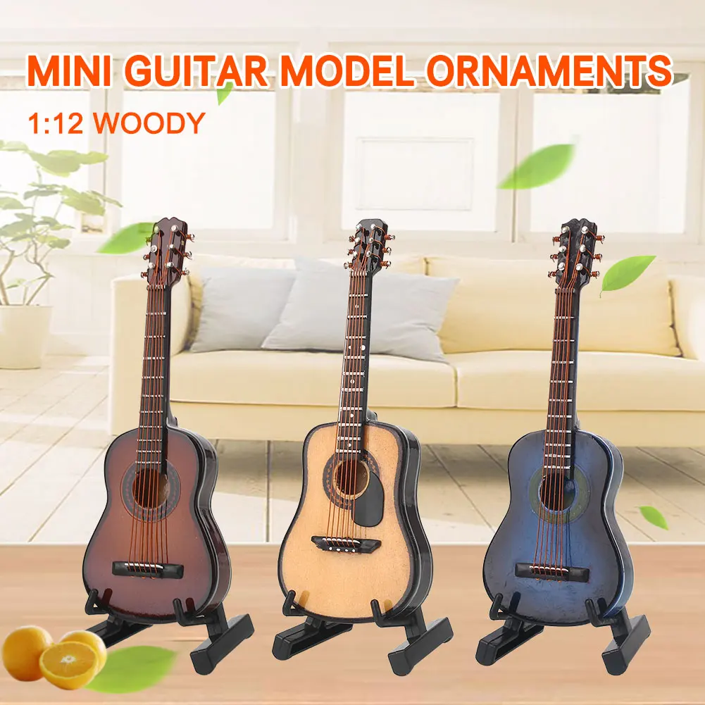 Guitar Model Table Decor Office Ornament Wooden 3 Color Mini Exquisite Creative Cafe Decoration Handicrafts Craft Art Gift