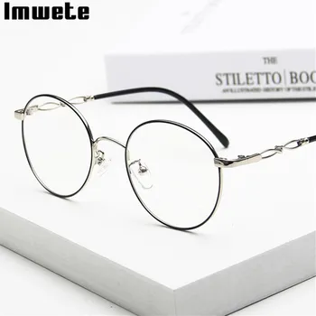 

Imwete Round Alloy Glasses Frame Women Retro Spectacles Frames Optical Computer Glasses Anti Glare Eyeglasses Frame Female