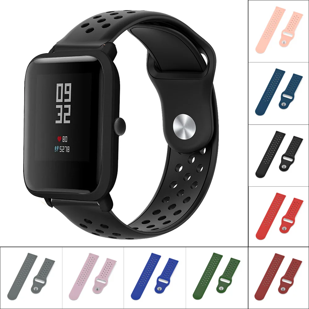 Силиконовый ремешок для Huami Amazfit Bip Pace Lite спортивный GTS сменный 20 мм дышащего