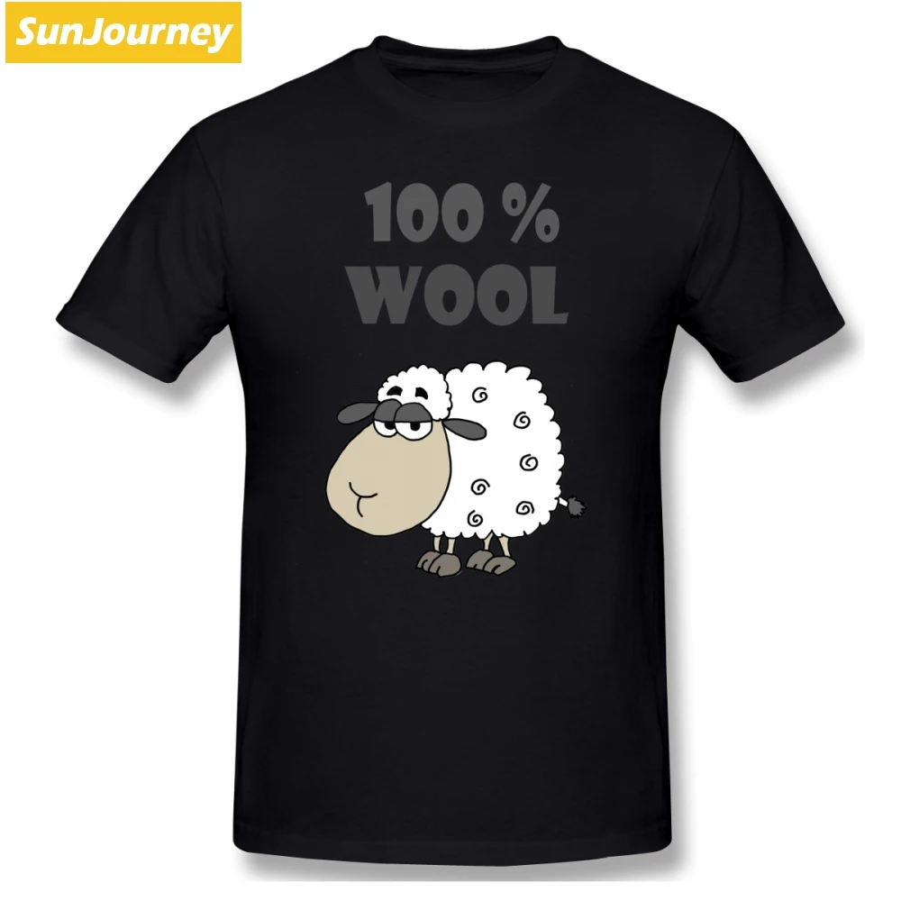 

Funny 100% Wool Sheep Cartoon Men T Shirt Drop Shipping Geek Oversize Cotton Short Sleeve Custom Men Clothes 2020