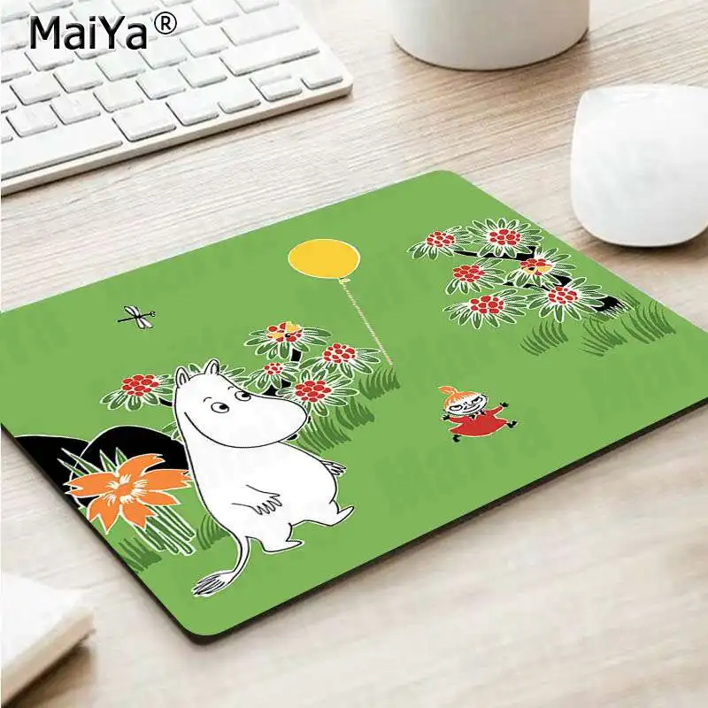 Maiya винтажный крутой милый Бегемот Moomin Pikku myy запирающийся край коврик для мыши большой коврик для мыши клавиатуры коврик - Цвет: Not Lock Edge20x25cm