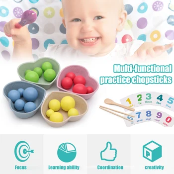 

Kids Chopsticks Pratice Game Bean Clamping Intellectual Traning Toy Educational S7JN