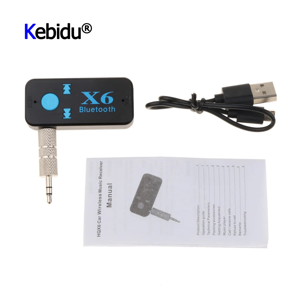 X6 3 в 1 USB беспроводной Bluetooth музыкальный аудио приемник 5 мм Jack защитный Мини-Ключ