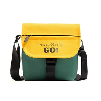 

2020 Never Give Up Canvas Crossbody Bags for Women Lightweight Female Shoulder Bag Flap Casual Designer Bags Travel Lady Purse