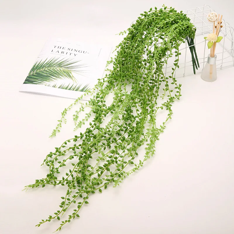 Artificial Succulent Ivy Leaf Plants String of Pearl Hanging Outdoor Home Decor~