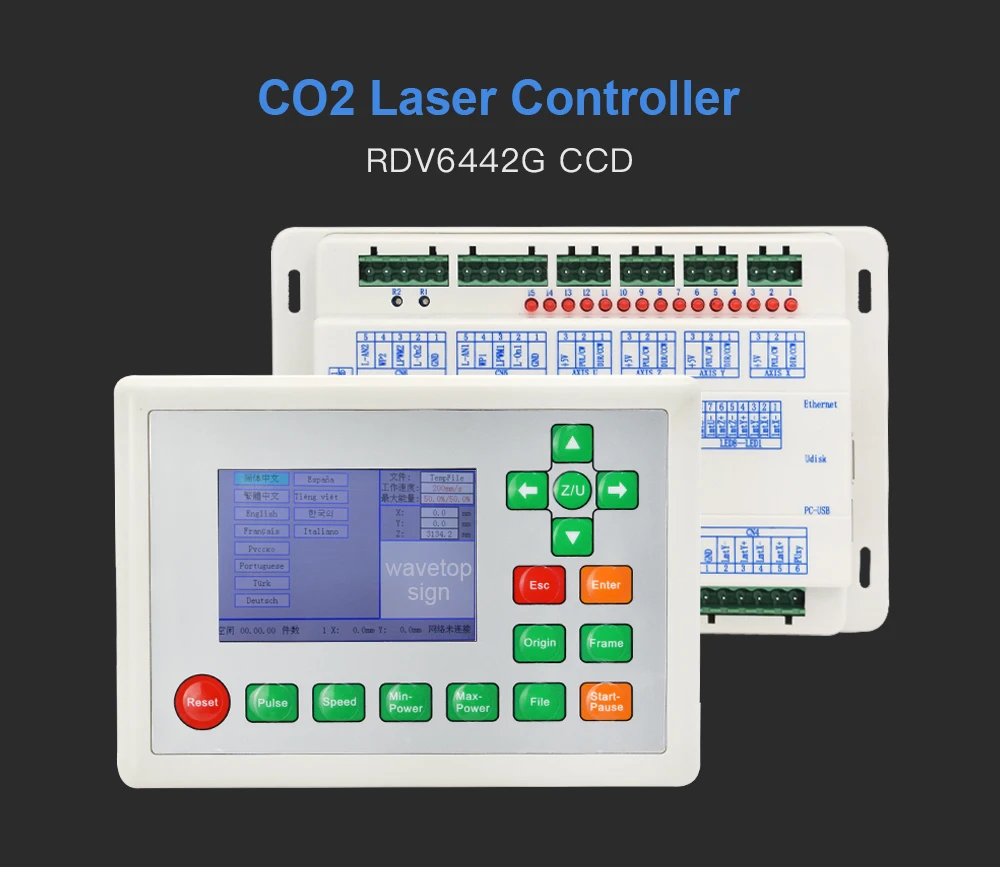 WaveTopSign Ruida RDV6442G CCD визуальный Co2 лазерный контроллер системы использовать для лазерная резка, гравировальный станок