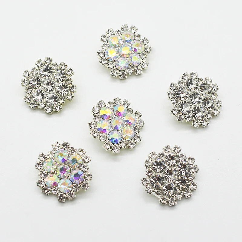 High-quality Lite 5pcs/set Round Rhinestones Button Diy Metal crystal apparel Accessories Festival decoration Wholesale price | Дом и сад