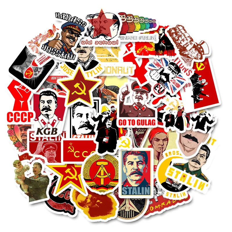 

10/30/50pcs Pack Soviet Union Stalin USSR CCCP Leader Stickers Waterproof DIY Luggage Laptop Skateboard Motocycle Car Decals Toy