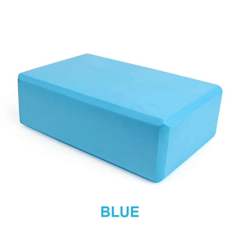 Yoga Block красочный пенопластовый фитнес-блок для упражнений, упражнений, тренировки, формирования кирпича, тренировки здоровья, растяжения тела, инструмент - Цвет: Синий