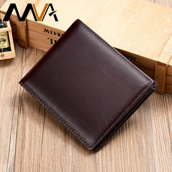 

MVA Brand Mens Wallets 100% Cow Leather Wallet Men Bifold Card Holder Wallet RFID Short Purse For Men Casual Free Engraving 7444