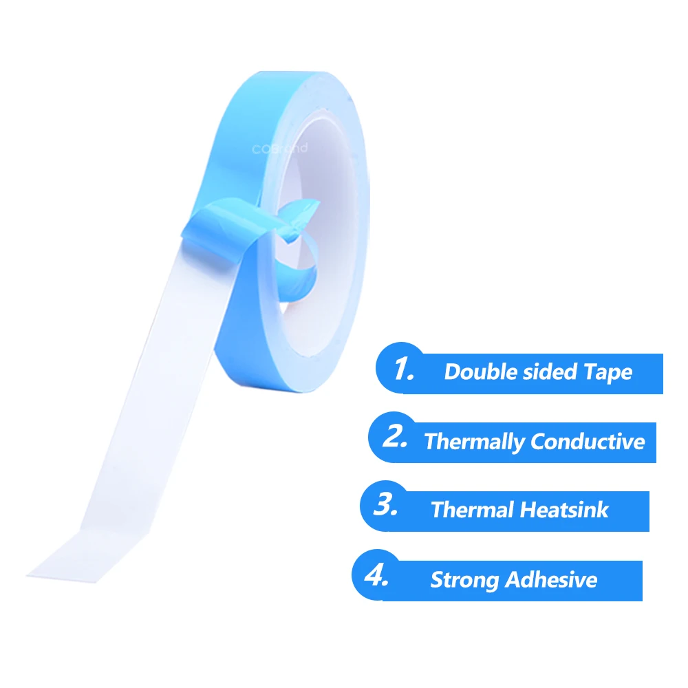 5-10-25M Roll Length 8/10/12/20/25/40mm Width Thermal Conductive Tape Double Side Adhesive tape for Chip PCB LED Strip Heatsink