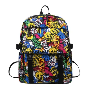 

Punk Style Travel Women Backpack Casual Waterproof Ladies Graffiti Skull Backpacks Female Large Capacity Shoulder Bags Rucksack