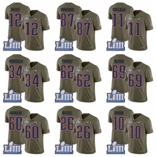 Новая английская Мужская футболка Tom Brady Rob Gronkowski sony Michel Patriots Olive Super Bowl LIII Bound